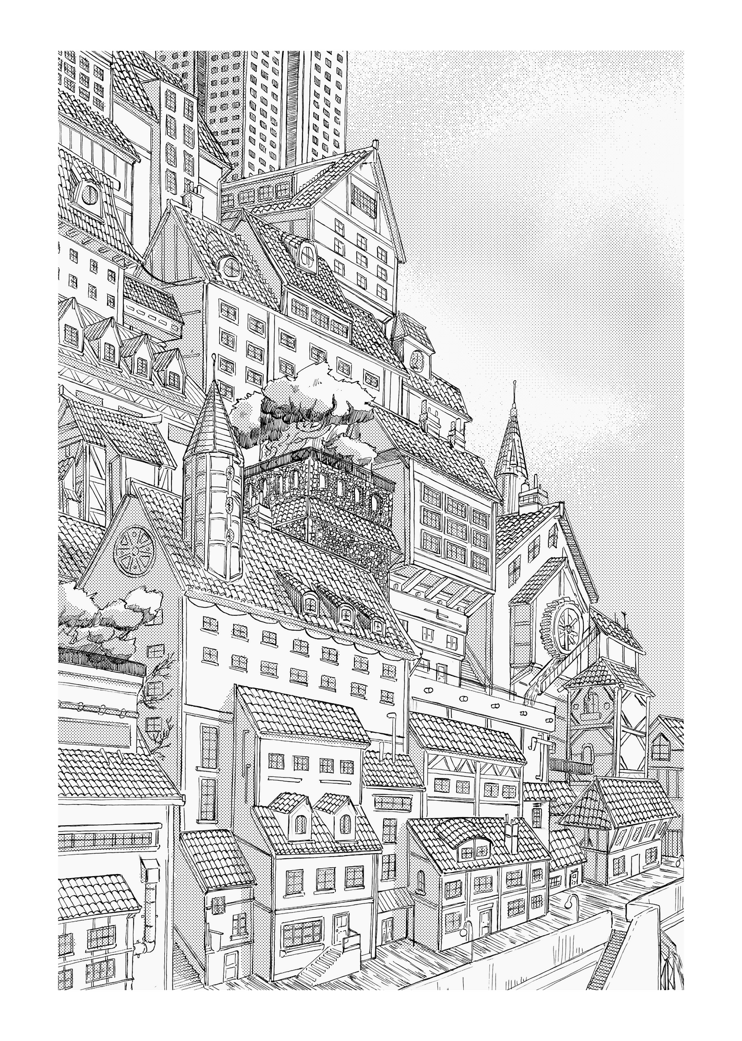 City Scape-A4 art print