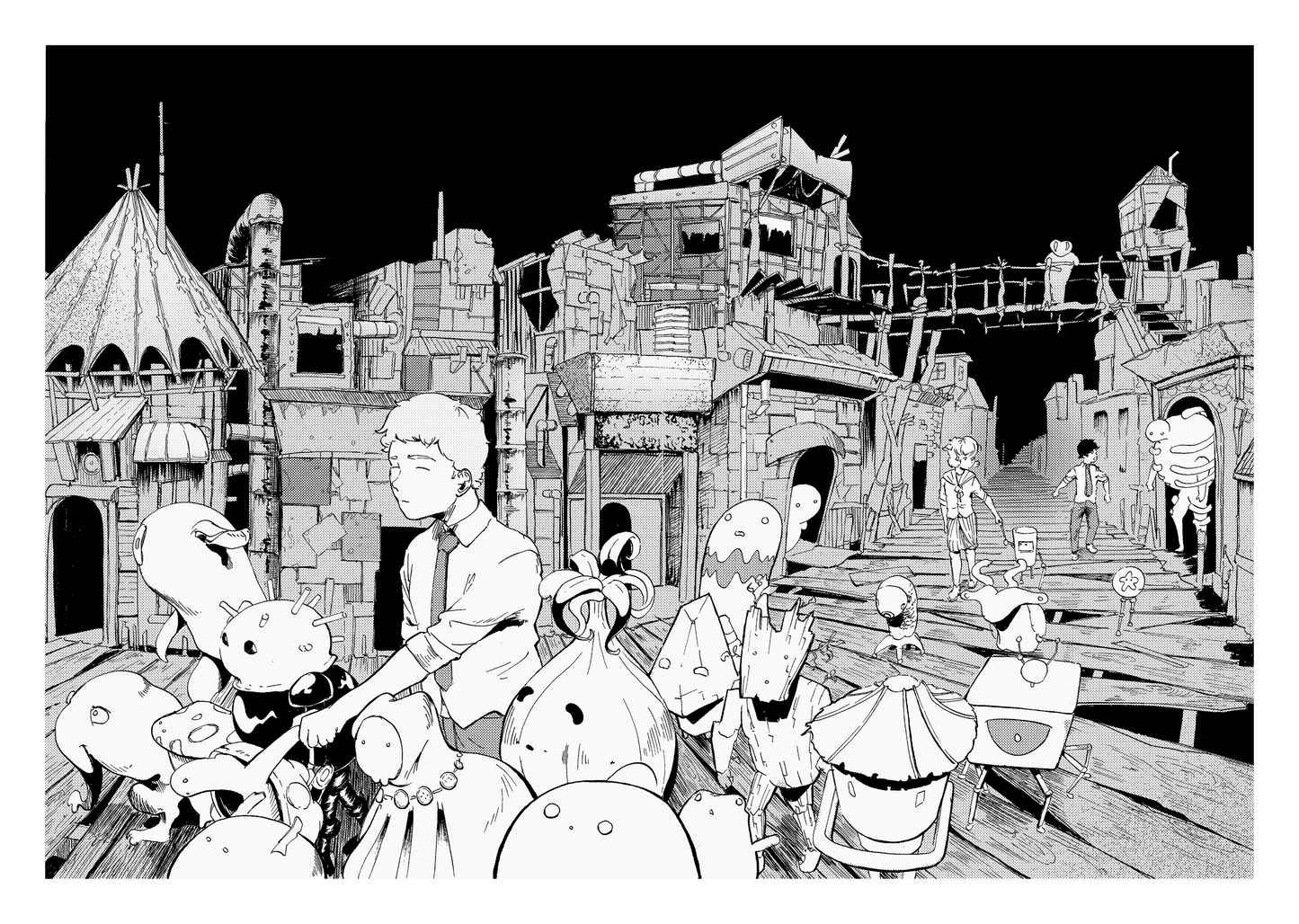 Townsfolk-A3 art print